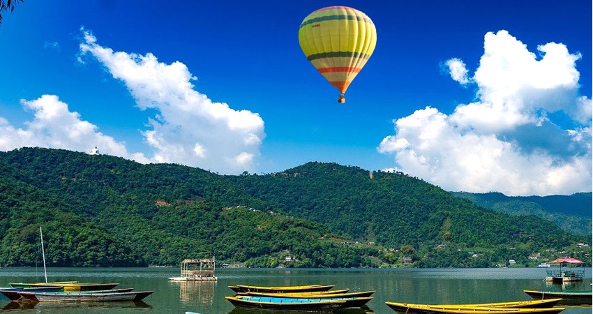 hot air balloon in pokhara