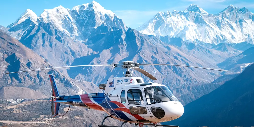 Everest base camp heli return trek